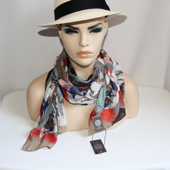 New & Tag Vince Camuto Long Rectangle Flower Scarf - Picture 7 of 14